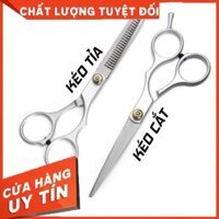 [HÀNG CHẤT LƯỢNG] Bộ 2 Kéo Cắt Tỉa Răng Cưa Tạo Mẫu Tóc Nam Nữ Gia Đình. Thép Không Rỉ