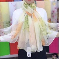 ✻Hàng Châu Silk Silk Khăn quàng cổ, phụ nữ đa năng, xuân hè, phong cách nước ngoài, khăn quàng cổ nếp nhăn cá sấu, khăn choàng dài, khăn gạc lớn, khăn bãi biển mỏng♥