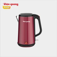 Hàng Chính Hãng Ấm đun nước cao cấp Điện Quang ĐQ EKT08 1818 R 1800W, 1.8L, inox 304, vỏ 3 lớp, màu đỏ