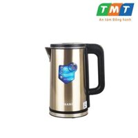 HÀNG CHÍNH HÃNG Ấm siêu tốc 2 lớp 2L Osako OSA-250 lòng ấm inox 304 nguyên khối, công suất 1500W - đồng