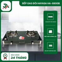 [HÀNG CHÍNH HÃNG] Bếp gas đôi HAYASA HA-8800B có vòng chắn gió cao 2 đầu đốt nhôm kích thước khác bảo hành 24 tháng