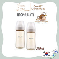 [Hàng chính hãng] Bình sữa MOYUUM chính hãng 270ml cho bé 2-5 tháng kèm núm ti silicon