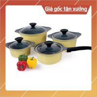 [Hàng chính hãng] Bộ 04 nồi gốm Ceramic đáy từ GOLDSUN AD06-2-4108AG-IH