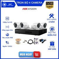 [HÀNG CHÍNH HÃNG] (Bộ 1-4 2MP)Trọn Bộ Camera Hikvision 2MP DS-2CE16D0T-IRP HD 1080P - Bảo Hành 2 Năm