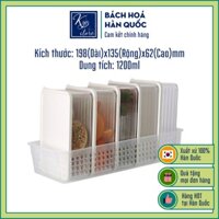 [Hàng chính hãng] Bộ 5 Hộp Trữ Đông Tủ Lạnh Kèm Khay Hộp Đựng Thực Phẩm 1200ml Chất Liệu Nhựa Cao Cấp An Toàn Có Nắp Đậy Silicook Hàn Quốc