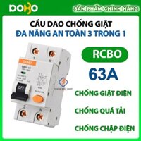 HÀNG CHÍNH HÃNG] Cầu Dao Chống Giật 63A RCBO DOBO KOREA  đa năng - siêu nhạy 30mA - Aptomat chống giật an toàn