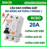[HÀNG CHÍNH HÃNG] Cầu Dao Chống Giật 20A  RCBO DOBO KOREA đa năng - siêu nhạy 4kA 30mA (Aptomat chống giật) - CÓ VAT 8%