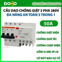[HÀNG CHÍNH HÃNG] Cầu Dao Chống Giật  RCBO 3 Pha  380V 50A RCBO DOBO KOREA siêu nhạy - 4.5kA 30mA (Aptomat chống giật)