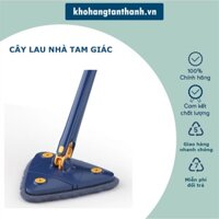 [Hàng Chính Hãng] Cây Chổi Lau Sàn Nhà - Trần Nhà - Lau Kính Hình Tam Giác Đa Năng Tự Vắt Xoay 360 Độ Thông Minh