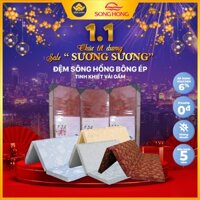 [Hàng chính hãng - có bảo hành] Đệm Sông Hồng bông ép tinh khiết vải gấm