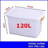 Hàng Chính Hãng Combo 2 thùng nhựa Duy Tân có xe đẩy ( 90l 120l 140l)