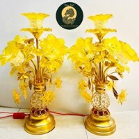 [HÀNG CHÍNH HÃNG] Đèn thờ hoa sao RỒNG VIỆT, đèn thờ thần tài, gia tiên, thân hợp kim bông thuỷ tinh