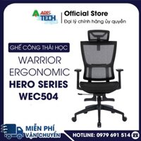 [HÀNG CHÍNH HÃNG]  Ghế công thái học ergonomic WARRIOR – Hero series – WEC504 - ĐẦU TỰA 3D THƯ GIÃN - Điểm tựa vừng vàng