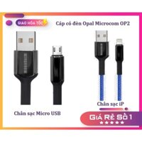 ⚡HÀNG CHÍNH HÃNG - GIAO HỎA TỐC⚡ Dây cáp Sạc Nhanh 2A Có Đèn Tự Ngắt dài 1m, dây sạc dù, MICROCOM OP02 [VKT XẢ KHO]