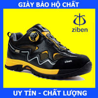 Hàng Chính Hãng Giày Bảo Hộ Hàn Quốc Ziben 142 Chống Dập Ngón, Chất Vải Sợi Thoáng Khí, Đế Chống Đâm Xuyên - Đen vàng - 24038
