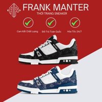 [Hàng chính hãng] Giày Louis_Vuitton LV Trainer Monogram Denim, Giày Lv cổ thấp nam nữ full box