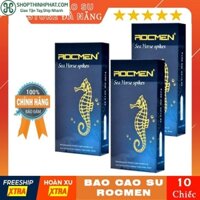 [Hàng Chính Hãng] Hộp 10c bao cao su Kéo Dài Thời Gian ROCMEN xanh BCSRX001