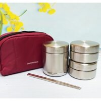 [HÀNG CHÍNH HÃNG] Hộp cơm giữ nhiệt inox 304 kèm đũa và túi giữ nhiệt Lock&Lock LHC8015