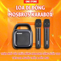 [HÀNG CHÍNH HÃNG] Loa Di Động Mosbros Karabox – Thiết Kế Nhỏ Gọn, Công Suất Cao, Chức Năng Karaoke, Đèn RGB Chính Hãng.