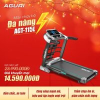 [Hàng chính hãng] Máy chạy bộ tại nhà đa năng Aguri AGT-115L, Bảo hành 3 năm