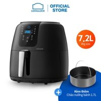[HÀNG CHÍNH HÃNG] Nồi Chiên Không Dầu Lock&Lock Super Jumbo Plus Air Fryer 7.2L Màu đen EJF296BLK