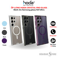 [HÀNG CHÍNH HÃNG] Ốp lưng HODA Crystal Pro Sạc Từ Tính cho Samsung galaxy S24 Ultra mặt kính chống trầy xước