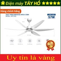 [HÀNG CHÍNH HÃNG] QUẠT TRẦN 6 CÁNH SUNHOUSE APEX APF7692