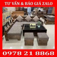 HÀNG CHÍNH HÃNG [SALE] Ảnh thật kèm video sofa góc gỗ sồi nga nhỏ xinh sale
