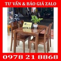 HÀNG CHÍNH HÃNG [SALE] [GIÁ RẺ VÔ ĐỊCH]Bộ bàn ăn 4 ghế mặt bàn chữ nhật gỗ sồi Nga BA17 giá gốc tại xưởng