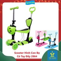 [Hàng Chính Hãng] Scooter trẻ em 3 bánh cao cấp mẫu bọ cánh cứng CÓ TAY ĐẨY (3 màu - 2864) - sỉ inbox