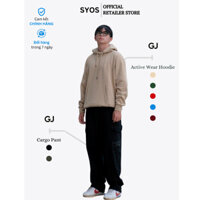 [HÀNG CHÍNH HÃNG] Set Áo Hoodie Basic Nỉ Bông + Quần Cargo Cotton Nặng Túi Hộp brand Nga GJ