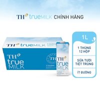 HÀNG CHÍNH HÃNG    SỮA TƯƠI TH TRUE MILK ÍT ĐƯỜNG  1L ( THÙNG 12H 1L )