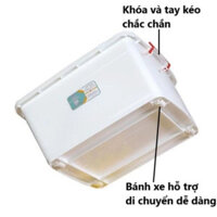 Hàng Chính Hãng Thùng nhựa đựng đồ, bát đĩa có bánh xe Việt Nhật các cỡ 75L-85L cao cấp bền đẹp, cứng chắc