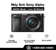 [HÀNG CHÍNH HÃNG - TRẢ GÓP 0%] Máy Ảnh Sony Alpha A6000 + 16-50mm  Bộ xử lý hình ảnh: BIONZ X   Cảm biến: APS HD (kèm thẻ nhớ và túi máy ảnh)
