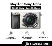 [HÀNG CHÍNH HÃNG - TRẢ GÓP 0%] Máy Ảnh Sony Alpha A6000 + 16-50mm  Bộ xử lý hình ảnh: BIONZ X   Cảm biến: APS HD (kèm thẻ nhớ và túi máy ảnh)