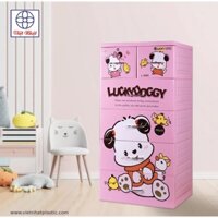 hàng CHÍNH HÃNG 🦚Tủ nhựa quần áo Lucky và happy Việt nhật 5 tầng 6 ngăn 60*48*124cm( TAY NẮM NỔI)