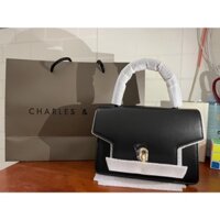 [Hàng Chính Hãng] Túi Charles & Keith Leather Metallic Turn-Lock Bag