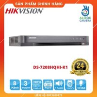 HÀNG CHÍNH HÃNG_Đầu ghi hình HD-TVI HIKVISION DS-7208HQHI-K1 2MP/3MP HD-TVI 8 kênh Turbo HD H.265/H.265+_BH 24 THÁNG
