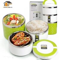 [HÀNG CHÍNH HÃNG]Hộp cơm CAMEN giữ nhiệt 3 TẦNG ruột Inox tiện lợi