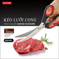 HÀNG CHÍNH HÃNGKéo nhà bếp lưỡi cong dài 24.5cm, lưỡi kéo dài 10.2cm bằng thép không gỉ của GGOMi Hàn Quốc GG165