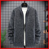 [Hàng chuẩn] Áo khoác len nam dài tay, khóa kéo, dáng bomber