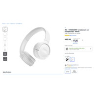 [HÀNG CHUẨN AUTH] Tai nghe Bluetooth Chụp Tai JBL Tune 520BT màu Trắng