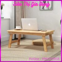 (Hàng Chuẩn) Bàn Gỗ Đa Năng Chân Xếp, Bàn Trà Chữ Nhật Sofa/Cafe Ngồi Bệt Gấp Gọn Gỗ Tự Nhiên