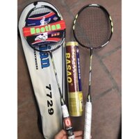 [HÀNG CHUẨN] Combo bộ 2 cây Vợt Cầu Lông Haotian 7729 tặng ngay hộp Cầu Ba Sao 10 quả