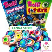 [HÀNG CHUẨN ĐỨC] Kẹo dẻo Trolli Glotzer con mắt (Eyeball) / địa cầ.u (Planet) hộp 720gram gồm 40 viên - Đức