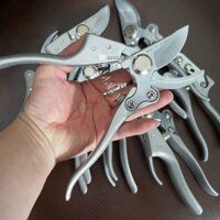 Hàng chuẩn Kéo cắt cành cộng lực lưỡi thép SK5 Nhật Bản cán bạc, made in japan, sắc bén không gỉ Chốt khóa tự động bật m