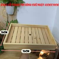 [Hàng chuẩn Nhật - 36cmx26cm] Khay gỗ trang trí hình chữ nhật trang trí trưng bày món ăn Sushi Sashimi - Hotpot - BBQ