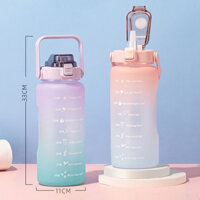 [HÀNG CHUẨN NỘI ĐỊA] Bình Đựng Nước 2 Lít Siêu Dễ Thương Có Vạch Nhắc Nhở Uống NướcĐầy Đủ Theo Giờ Mỗi Ngày