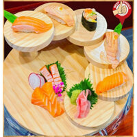 [Hàng chuyên dụng] Khay gỗ trang trí món ăn Sushi Nhật Bản bậc thang 6 tầng Hình tròn - chuyên dụng cho nhà hàng Nhật