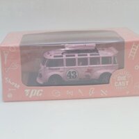 Hàng có sẵn 1: 64 TPC Volkswagen T1 Van Thân rộng Số. 43 Mẫu xe hợp kim phủ gạch màu hồng Uncle